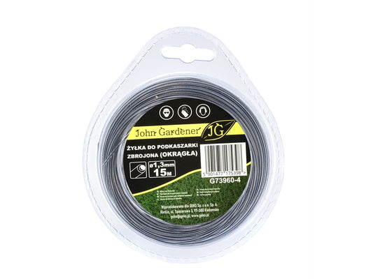 Fir trimmer rotund intarit, 1.3 mm x 15 m, John Gardener G73960-4
