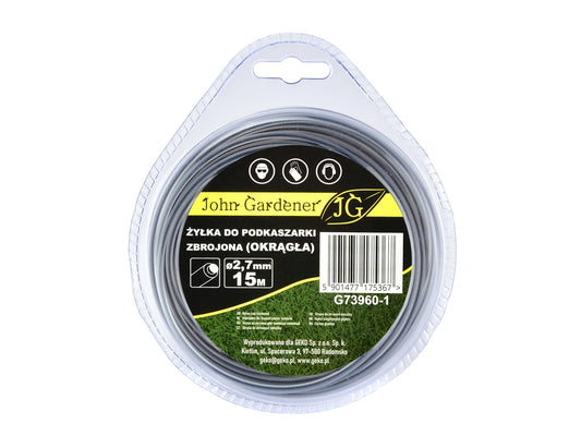 Fir trimmer rotund intarit, 2.7 mm x 15 m, John Gardener G73960-1