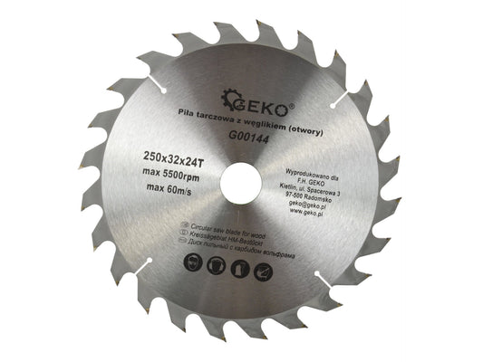 Disc fierastrau circular pentru lemn, 250 x 32 x 24 T, Geko G00144