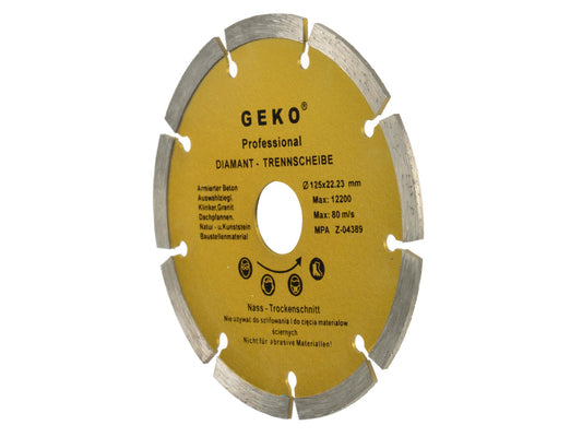Disc diamantat segmentat, 125 mm, Geko G00251