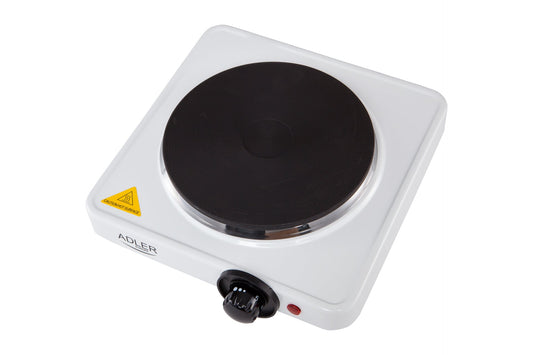 Plita electrica, 1500 W, 185 mm, Alb / Negru, Adler AD6503