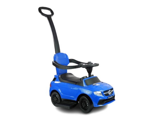 Masinuta Mercedes cu impingator pentru copii, sunet, componente detasabile, Albastru, Lean 2335