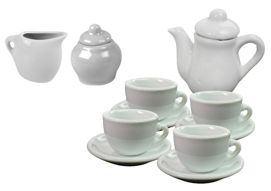 Set ceai creativ din portelan pentru pictura, 8 elemente, Lean 10771
