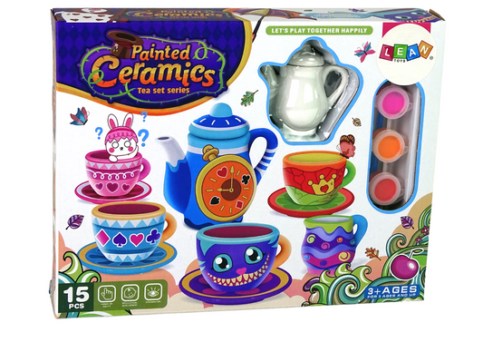 Set ceai creativ din portelan pentru pictura, 8 elemente, Lean 10771