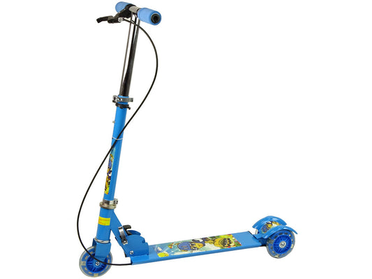 Trotineta cu roti luminoase LED, frana de mana, albastru, Lean 11917