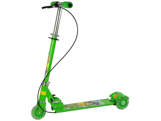 Trotineta cu roti luminoase LED, frana de mana, verde, Lean 11918