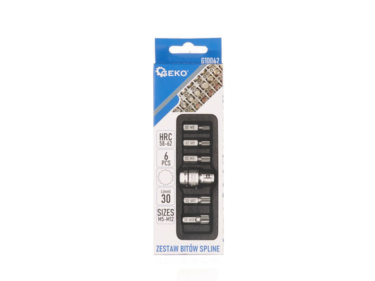 Set biti SPLINE M5-M12, 6 elemente, Geko G10042