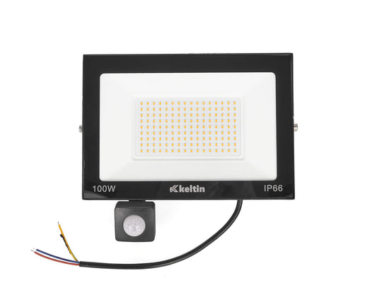 Proiector LED cu senzor de miscare, alb, 100 W, 4500K, Keltin K02017