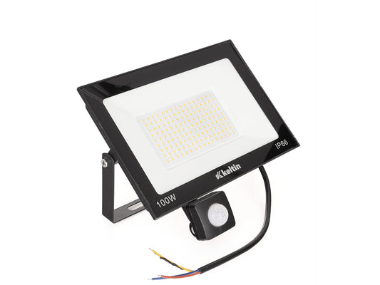 Proiector LED cu senzor de miscare, alb rece, 100 W, 6500K, Keltin K02016