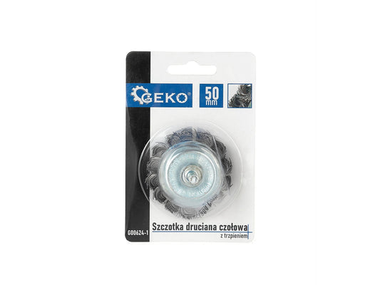 Perie cupa impletita cu tija, 50 mm, Geko G00624-1