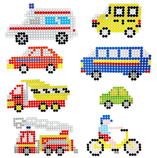 Set creativ margele de calcat, sabloane pentru masini, 6000 elemente, MalPlay 110885