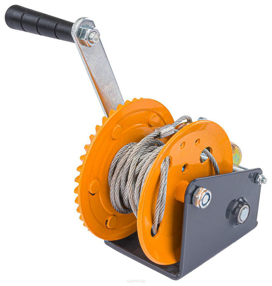 Troliu manual PM-WRC-454T, cablu 5 m, greutate maxima suportata 450 kg, Powermat PM1266