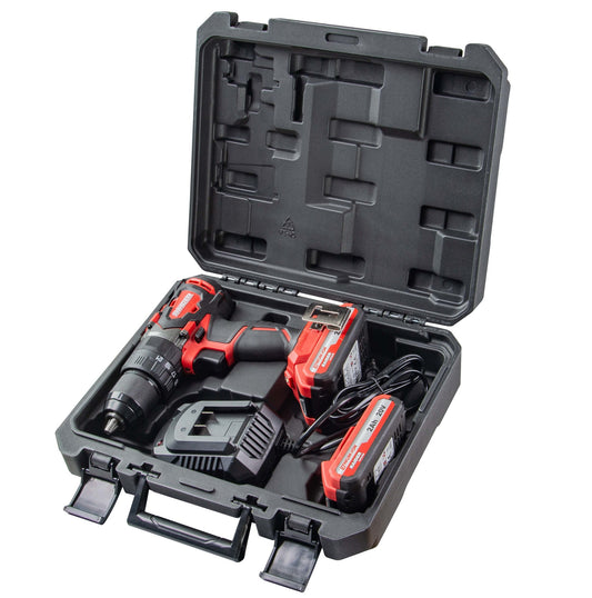 Bormasina cu percutie fara perii RDI-CDB02, acumulator 2 x 2 Ah, 20 V, 62 Nm, Raider 011502
