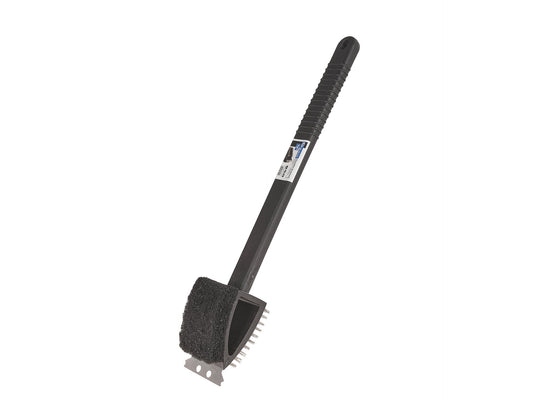 Perie 3 in 1 pentru curatarea gratarului, burete, racleta, perie de sarma, Geko G80509