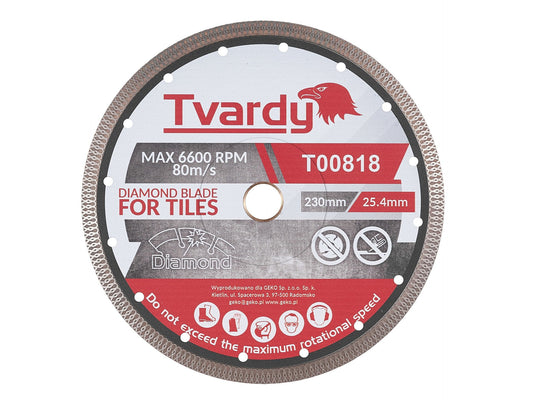 Disc diamantat pentru portelan, 230 x 10 mm, orificiu de montare 22.23 mm, Tvardy T00818