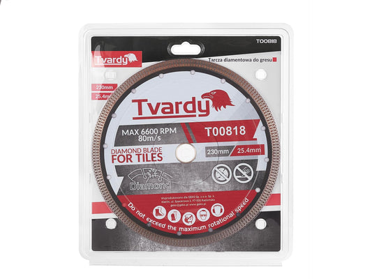 Disc diamantat pentru portelan, 230 x 10 mm, orificiu de montare 22.23 mm, Tvardy T00818