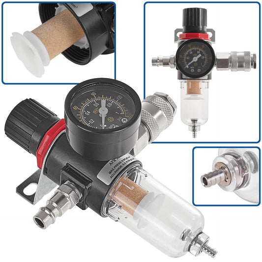 Reductor de presiune cu filtru de aer, prindere de 1/4", Geko G03163