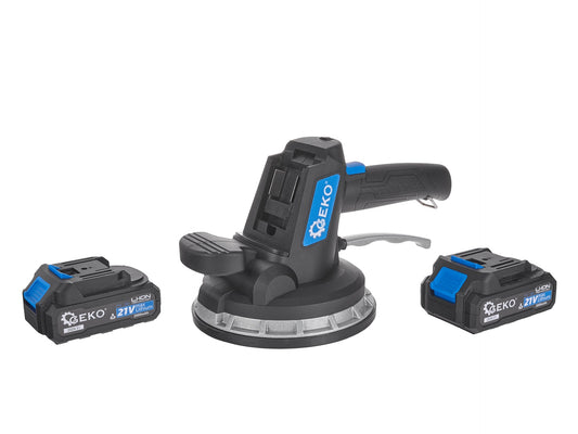 Ventuza vibranta pentru placi cu acumulator si incarcator, 2 x 21 V, Geko G80673