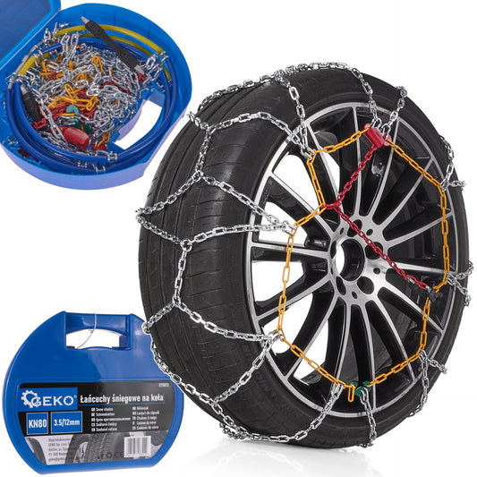 Set lanturi de zapada pentru roti KN80 3.5 / 12 mm, Geko G73872