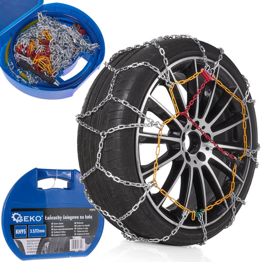 Set lanturi de zapada pentru roti KN95 3.5 / 12 mm, Geko G73874