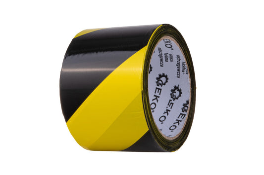 Banda de avertizare, galben / negru, 100 m x 70 mm, Geko G01826