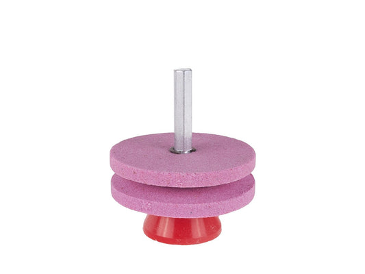 Ascutitor lame pentru masini de tuns iarba, 2 x 53 mm, suport HEX pentru burghiu, Geko G83061