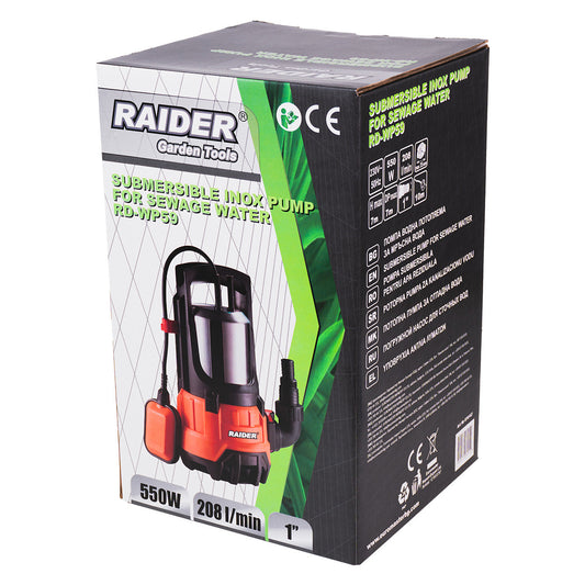 Pompa submersibila inox RD-WP59, 550 W, 208 l / min, 7 m, 1", Raider 070167