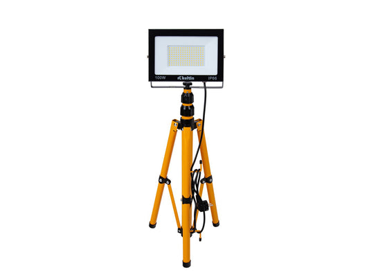 Proiector de lucru LED cu trepied pentru constructii, 100 W, alb neutru, 4500 K, Keltin K02063