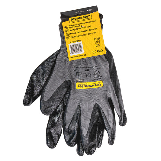 Manusi de protectie PG07 acoperite cu nitril, Topmaster 558111