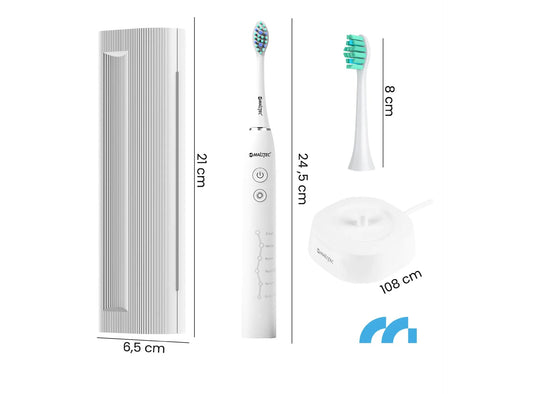 Set periuta electrica de dinti sonica cu 6 capete incluse si suport pentru depozitare, MalTec 111926