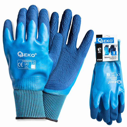 Manusi de lucru impremeabile, poliester / latex, marimea 8, Geko G75028