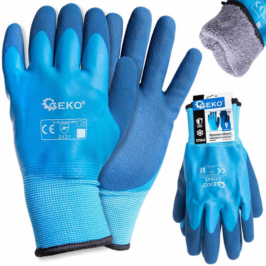 Manusi de iarna impermeabile izolate, bumbac / latex, marimea 9, Geko G75043