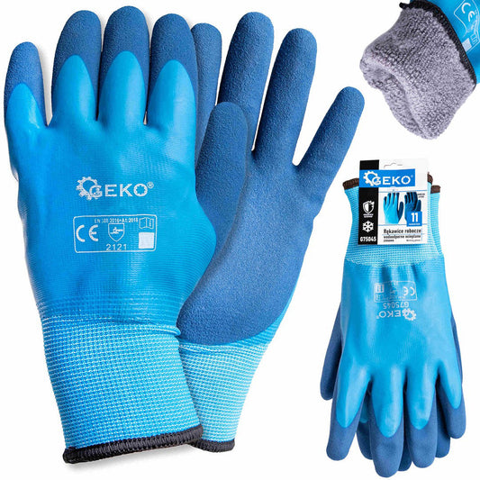 Manusi de iarna impermeabile, izolate, bumbac / latex, marimea 11, Geko G75045