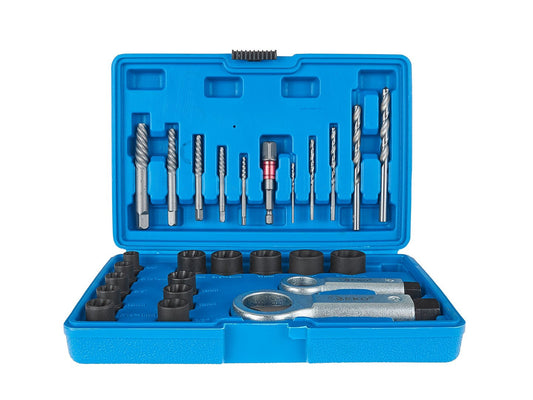 Set extractoare suruburi piulite si stifturi rupte, 26 elemente, Geko G30036