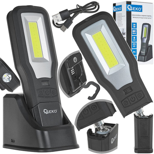 Lampa de atelier reglabila Powerbank reglabila, statie de incarcare COB LED 10 W + 5 W, 2000 mAh, 550 lm, IP54, Geko G15119