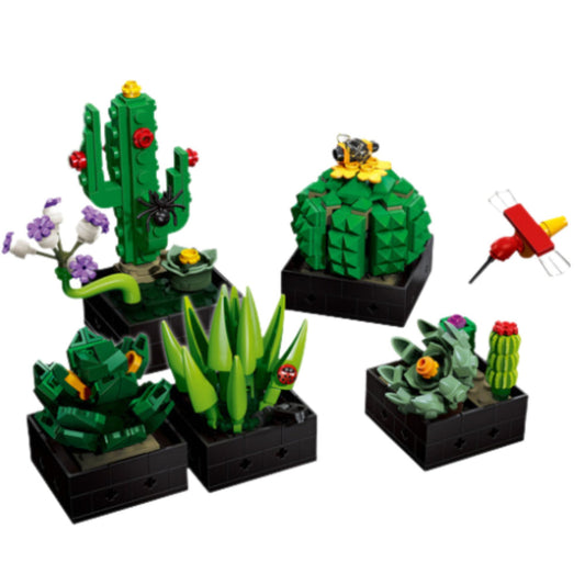 Set constructie cactusi, 25.5 x 17 x 5.5 cm, 590 piese, Lean 14245