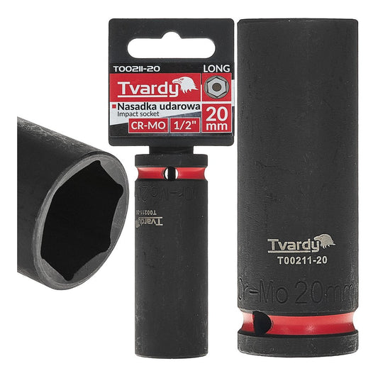Cheie tubulara de impact in 6 puncte 1 / 2", 20 mm, Cr-Mo, Tvardy T00211-20