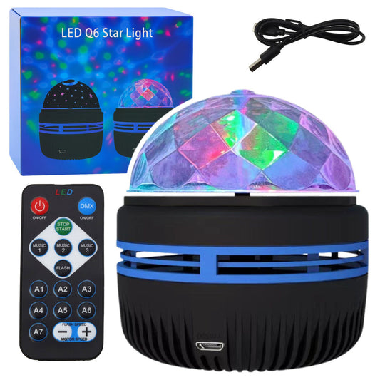 Proiector LED cu efecte luminoase RGB, 7.9 x 9.6 cm, telecomanda, Lean 27706