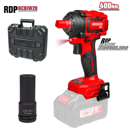 Cheie de impact 1 / 2" RDP-BCBIW20 Solo (fara acumulator si incarcator), 400 Nm, Raider 030196