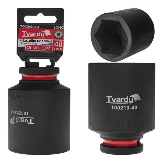 Cheie tubulara de impact in 6 puncte 3 / 4", 48 mm, Cr-Mo, Tvardy T00213-48