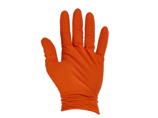 Manusi de protectie din nitril Solid Grip, portocaliu, marimea S, 50 bucati, Geko G75201-S