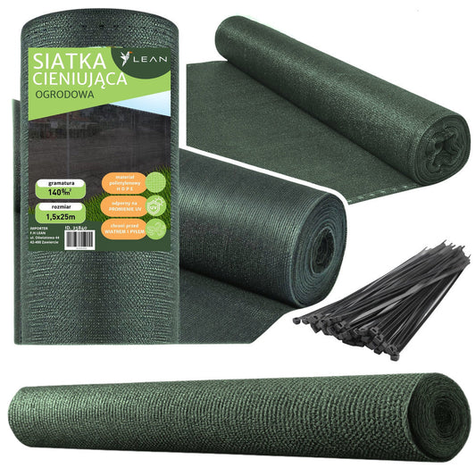 Plasa de umbrire pentru gard, 1.5 m, 25 m, 140g/m², Lean 25840