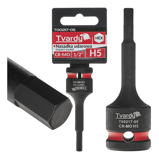 Cheie tubulara de impact HEX 1 / 2", H5, Cr-Mo, Tvardy T00217-05