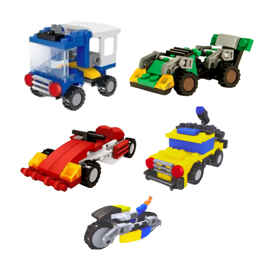 Set creativ 2 in 1 cu vehicule, 13 x 8.5 x 4 cm, Lean 24566
