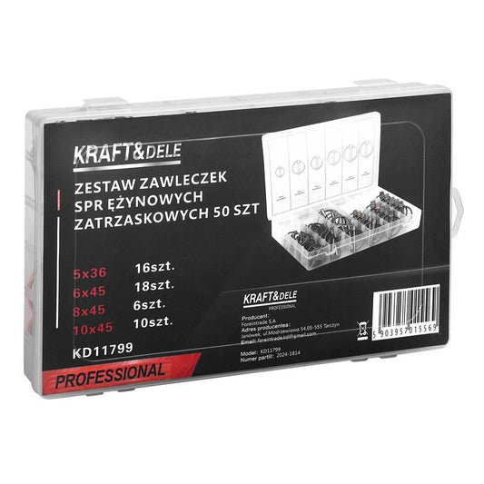 Set stifturi arcuri cu clips, 50 bucati, Kraft&Dele KD11799