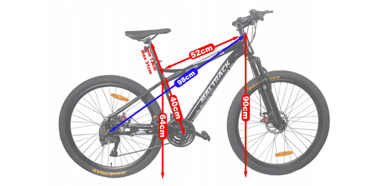 Bicicleta MTB26 Black / Light Gray, 21 viteze, cadru 15", roti 26", MalTrack 110983