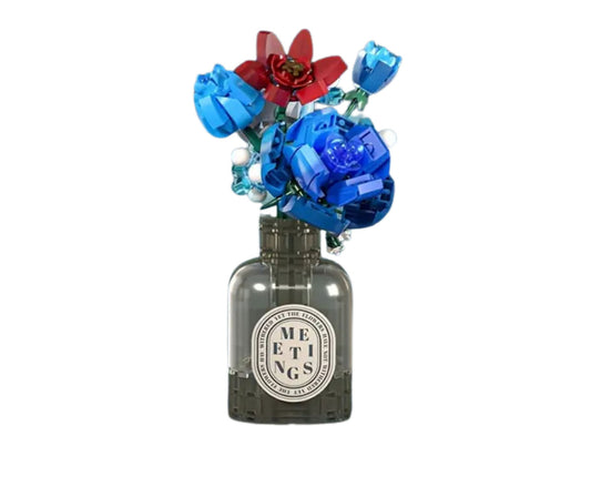 Set de constructie buchet de flori in vaza, 15 x 9 cm, 358 piese, Lean 26699