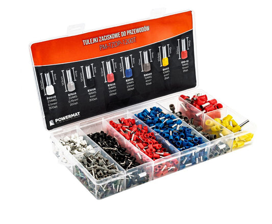 Set cleste pentru sertizare cu mansoane PM-ZDTK-175T, 1200 bucati, Powermat PM1408