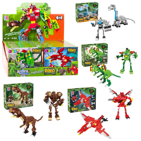 Blocuri de constructie, 2 in 1 robot si dinozaur, Lean 23560