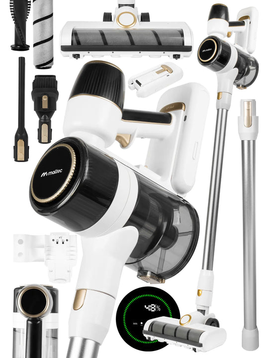 Aspirator vertical fara fir Turbocyclone PRO1000, 30 KPA, capacitate 600 ml, iluminare LED, set accesorii, MalTec 113250